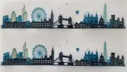 EDIBLE PATTERNED PREMIUM RICE WAFER LONDON SKYLINE CAKE WRAP FRILL DECORATION