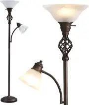 Torchiere Floor Lamp for Living Room, LED Standing Reading Light for Bedroom wit