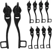 Baluue 5 Pairs Metal Double-Layer Zipper Slider Luggage Lock Hole Replacement Part Smooth Sliding Zipper Pull Luggage Repair Supplies