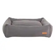 Lulu And Boo Dog Bolster Bed Quilted Siena Removable Parts Grey