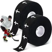 2 Rolls Hockey Tape Christian Cross Grip Bat Tape 15 Yard Multipurpose Hockey Adhesive Athletic Supplies for Shin Guard Equipment Ice Skate Field Soccer Sports Gifts