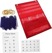 STOBOK Innovative Classroom Chart Counting Pocket Chart Wall Hanging Storage Pouch Enhance Math Learning