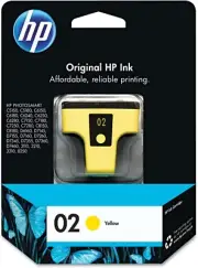 HP 02 Yellow Ink Cartridge, Expired Aug 2020