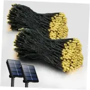 2 Pack Solar String Lights for Outside, 72FT 200 LED Solar Christmas Warm White