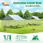 Chicken Coop Run Dog Pet Enclosure Rabbit Hutch Walk In Chook Pen Cage Shelter