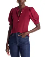 Single Thread Puff Sleeve Henley Top