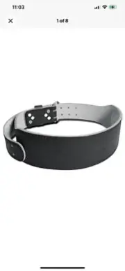 Leather Weight Lifting Belt 4" Back Support Fitness Gym Training Bodybuilding