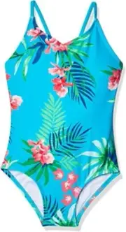 Kanu Surf Big Girls' Chloe Beach Sport 1-Piece Swimsuit, Leonie, Blue, Size 14
