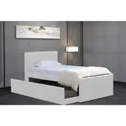 Istyle Milan King Single Trundle Storage Bed Frame White