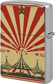 [STVNKML] Vintage Circus Background Metal Lighter Case, Durable Lighter Protective Cover with Personalized Graffiti Design Easy to Install, Universal Fit for Standard Lighters, Stylish & Unique Idea