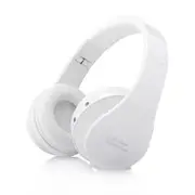 Foldable Wireless Bluetooth Stereo Headset Handsfree Headphones Mic For iPhone - White