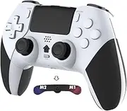 Pro Controller Compatible with PS4/PS4 Pro/PS4Slim - Wireless Controller with Built-in Speakers/Precise Joysticks/Turbo/Advanced Buttons Programming, and 800mAh Rechargeable Battery(Black White)