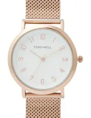 [TONY+WILL] Small Astral Mesh Watch in Rose Gold