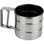 Mesh Flour Sifter Baking Icing Sieve Strainer Cup Sugar Shaker Mechanical Metal