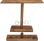 DreamToyz Ring Toss Game, Ring Toss with Shot Ladder, Fun Hook and Ring Game, Handmade Wooden Interactive Game for Home, Party, Him & Her