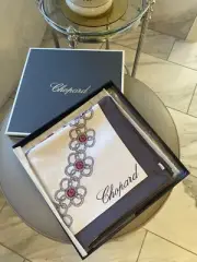 NIB Rare Authentic Chopard Silk Scarf Jewel Pattern 100% Silk