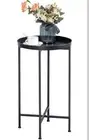 Sofa Side End Table Folding Metal Waterproof Small Coffee Table with Removabl...