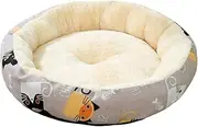 Round Pet Bed - Soft Nest, Washable Lounger | Indoor Cushion for Kitten Nap, Puppy Sleeping Pad Cozy Crate Bed for Small Pets Sofa Furniture Cotton Comfort Sleeping Mat