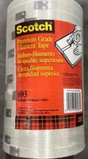 Scotch Filament Tape 893 Clear, 12 mm x 55 m, Conveniently Packaged (Pack of 18)