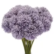 Artificial Flower Heads Silk Chrysanthemum Hydrangea Purple Faux 24Pcs