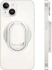 MigMag 2 Joint Variable Smartphone Ring Stand MagSafe Compatible Neodymium Magnet, iPhone 14/13/12 Series, Wireless Charging Compatible, Detachable Type, MIMG-02 (Silver)