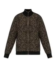 Versace Zipped Reversible Knitted Cardigan IT50,IT48 brown