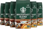 Starbucks Ground Coffee, Medium Roast Coffee, Breakfast Blend, 100% Arabica, 6 bags (12 oz. each)