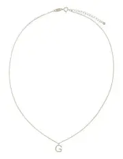 [Mocha] Elly Lou Timeless Initial Necklace G in Silver