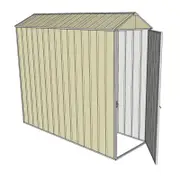 Build-a-Shed 0.8 x 2.3 x 2.1m Gable Single Hinged Door Shed - Cream
