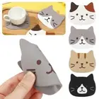 5pcs Insulated Silicone Cat Coasters Cat Shaped Cup Pad Trivet Mats Home