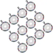[HAPINARY] 12pcs Shining Pendant Parts Pendant Base Pendant Tray Charms Photo Setting Tray Vintage Ornaments Floating Display Frame Photo Locket DIY Pendant Parts Round Blank Rhinestones