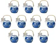 Set of 10, Round Crest Kagome MS6 Earthen Bottle [5.3 x 4.3 inches (13.5 x 11 cm) 900cc] | Arita Yaki Pot, Setomonohonpo, Arita Ware