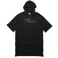 在飛比找蝦皮商城優惠-FILA 帽T 黑 基本款 大LOGO 連帽 薄長 五分袖 