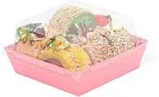 ROSPAKTEK 100Pack 4x4x2.5 Inches Charcuterie Boxes with Clear lids Cookies Boxes Bakery Boxes Chocolate Covered Strawberries Boxes Mini Cake Boxes Treat Boxes Hot Chocolate Bomb Boxes Orec Boxes