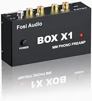 [Fosi Audio] Box X1 Phono Preamp for MM Turntables with 3.5MM Headphone and RCA Output, Mini Phono Preamplifier with Power Switch for Phonograph/Record Player, DC 12V Power Adapter Included