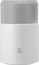 Zwilling 1003109 Thermo Food Container, Integrated Bowl, Double Wall Insulation, Including Spoon, 700 ml, Height: 17 cm, White