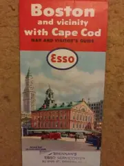 Vintage Boston Cape Cod w/surrounding areas map & visitor guide by Esso Oil