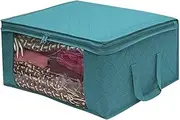 Breast Milk Storage Bag 1/3 Pcs Large Capacity Quilt Storage Box Folding Non-Woven Closet Clothes Dust-Proof Storage Bag Home Blanket Pillow Organizer Storage Bag (Size : 1Pcs Blue)
