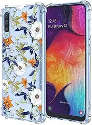 [OEURVQO] for Samsung A70 Galaxy A70S Case Clear Floral Flower Pattern Design Soft TPU Cover Shockproof Bumper Anti-Scratch Protective Case for Samsung Galaxy A70 (Colorful Flowers)