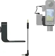 ZLiT Mic Cold Shoe Extension Bracket Adapter Mount for Insta360 X4/X3/X2 Camera Compatible with DJI Mic 2 Microphone Holder with Audio Cable (Black)