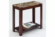 CHAIR SIDE END TABLE FAUX MARBLE PRINT TOP.