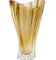 Flower Vase 12" Centerpiece Bud Vase Amber color Bohemian Czech Crystal Glass