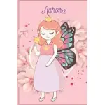 AURORA: FAIRY PRINCESS - PERSONALIZED BLANK LINED JOURNAL NOTEBOOK GIFT FOR GIRLS, WOMEN
