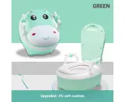 Truboo Kids Toilet Baby Training Potty Closestool Safety Seat Soft PU Trainer - Green, Upgraded