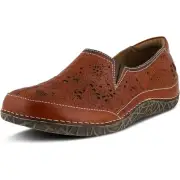 L’Artiste by Spring Step Women's Libora Leather Flat Slip on Shoe in Camel NEW