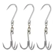 16.1'' Swiveling Meat Hook, 0.41'' Thickness Three-Prong Meat Hooks 3Pcs