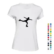 Roller Skate Skating Silhouette Vector Full Art Ladies Women T Shirt Tee Top