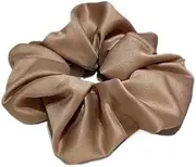 [HUFFA] Artificial Silk Hair Ring - Soft Glutinous Satin Large Intestine Ring Headdress Flower Hair Accessories for Women(Elegantcamel)