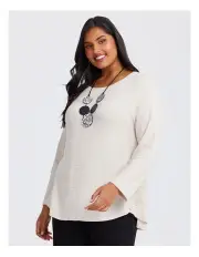 [Taking Shape] Natural Muse Texture Top in Oatmeal