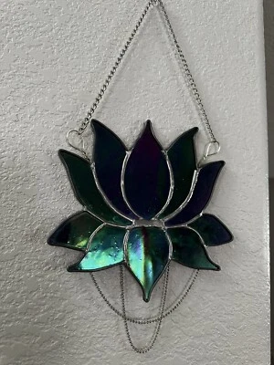 Lotus - Stained Glass SunCatcher. Wall Decor. Unique Gift.